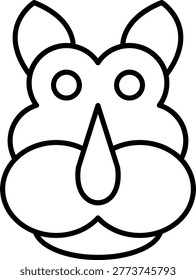 Rhinoceros Icon Vector Element line icon design vector icons