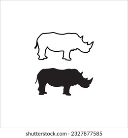 rhinoceros icon vector illustration logo design