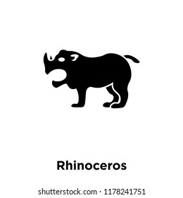 Rhinoceros icon vector isolated on white background, logo concept of Rhinoceros sign on transparent background, filled black symbol