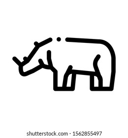 Rhinoceros Icon Vector. Outline Rhinoceros Sign. Isolated Contour Symbol Illustration