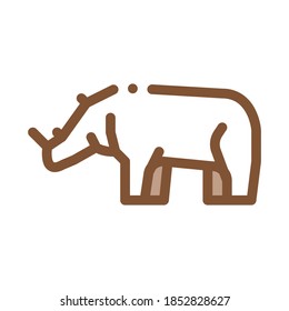 Rhinoceros Icon Vector. Outline Rhinoceros Sign. Isolated Contour Symbol Illustration