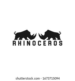 Rhinoceros illustration logo and picture