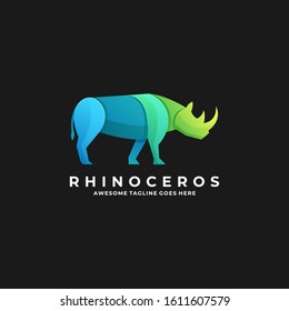 Rhinoceros Illustration Vector Template. Suitable for Creative Industry, Multimedia, entertainment, Educations, Shop, and any related business