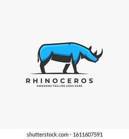 Rhinoceros Illustration Vector Template. Suitable for Creative Industry, Multimedia, entertainment, Educations, Shop, and any related business