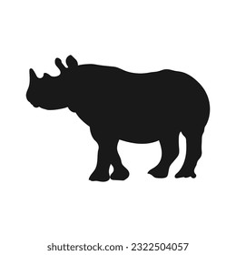 Rhinoceros. Isolated icon on a white background
