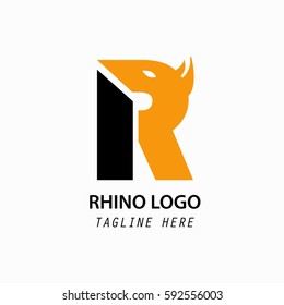 rhinoceros letter R abstract logo