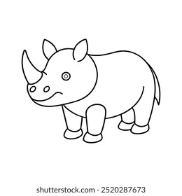 rhinoceros line art illustration vector