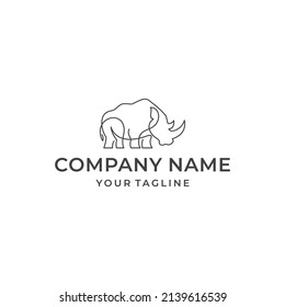 Rhinoceros Line Art Logo Design