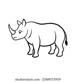 rhinoceros of a line art vector