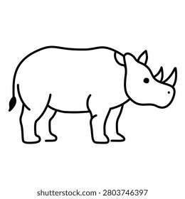rhinoceros of a line art vector