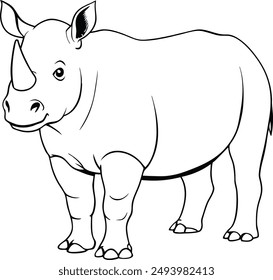 Rhinoceros line art vector file