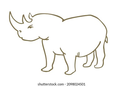 Rhinoceros line icon. Abstract minimal  symbol. Rhino logo concept. Creative Rhinoceros logo design symbol, african rhino vector illustration