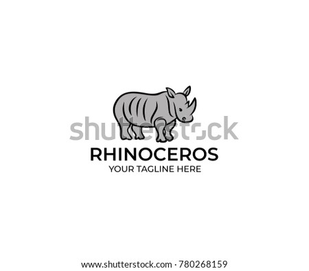 rhinoceros linear logo template rhino vector stock vector royalty