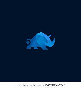 rhinoceros logo design graphic template