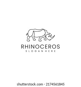 Rhinoceros logo design icon vector