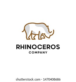 Rhinoceros Logo Design Template Inspiration - Vector