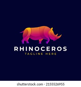 Rhinoceros Logo Gradient Colorful Style Premium Vector