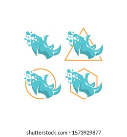 rhinoceros logo technology icon vector