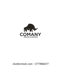 Ilustración del icono del vector de la plantilla del logotipo Rhinoceros