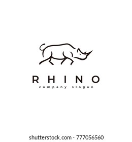 Rhinoceros logo template vector icon illustration