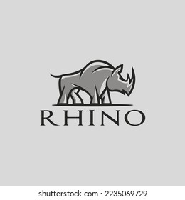 Rhinoceros logo vector is simple and modern, suitable for any business especially rhino animal character.