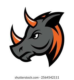 rhinoceros mascot logo design vector art illustration