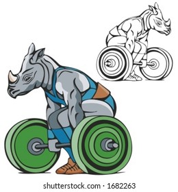 Rhinoceros Mascot for sport teams. Great for t-shirt designs, school mascot logo and any other design work. Ready for vinyl cutting.
