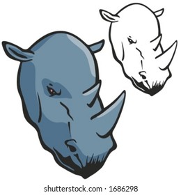 Rhinoceros Mascot for sport teams. Great for t-shirt designs, school mascot logo and any other design work. Ready for vinyl cutting.