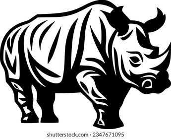 Rhinoceros | Minimalist and Simple Silhouette - Vector illustration