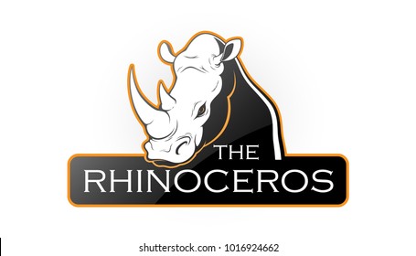 Rhinoceros on a white background. Vector rhinoceros with room for text.