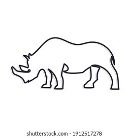 rhinoceros one line vector illustration