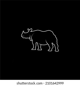 Rhinoceros Outline on White Background Isolated Vector Template for Symbol, Logo, Icon, EPS 10, Etc
