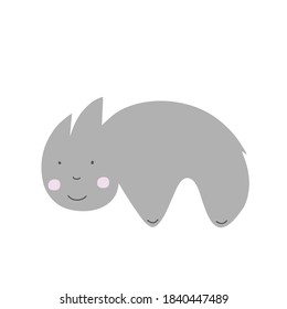 Rhinoceros rhino animal smile logo icon sign emblem symbol Cartoon cute funny design Modern children's style Fashion print clothes apparel greeting invitation card banner poster shop badge cover book