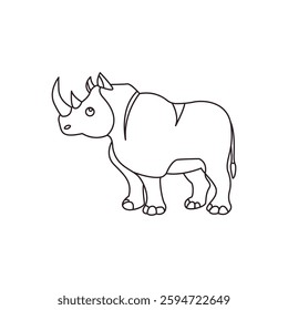 Rhinoceros rhino animal vector illustration emoji