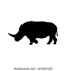 Rhinoceros rhino, mammal horn, big endangered, park, wilderness, strong animal line art and silhouette