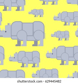 Rhinoceros seamless pattern. Wild beast herd ornament. Animal background
