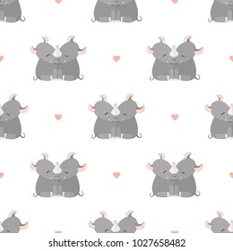Rhinoceros Seamless Vector Pattern.Vector background