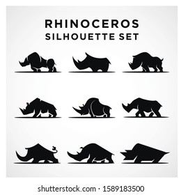 Rhinoceros Set logo Template vector illustration design