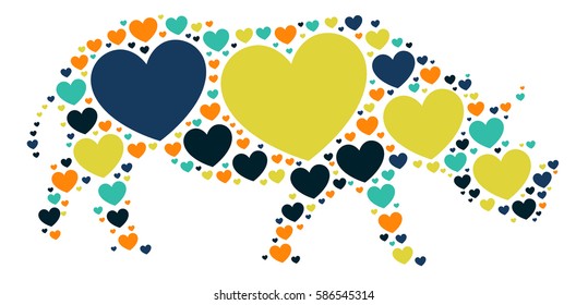 rhinoceros shape vector design illustration
