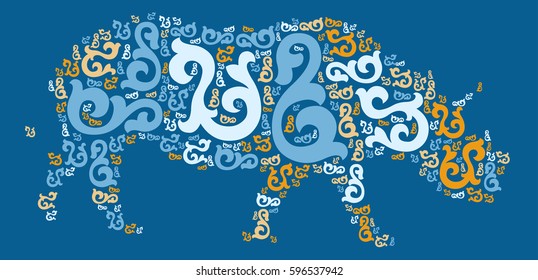 rhinoceros shape vector design illustration