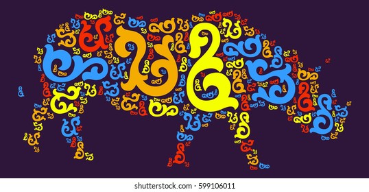 rhinoceros shape vector design illustration
