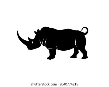 rhinoceros shilouette black high vector