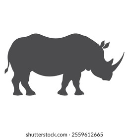 Rhinoceros sihoutte illustration design with white backraund