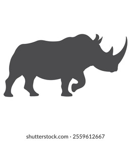 Rhinoceros sihoutte illustration design with white backraund