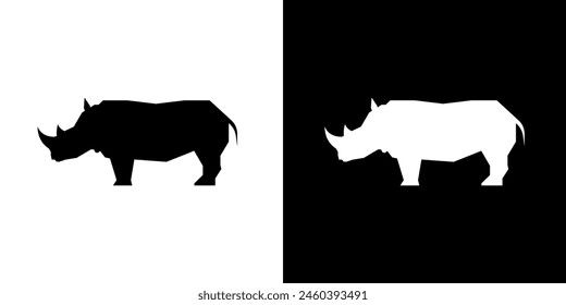 Rhinoceros silhouette icon. Animal icon. Black icon. Silhouette icon.