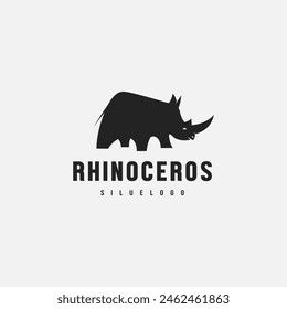 ilustración de diseño de logotipo de silueta de rinoceronte 2