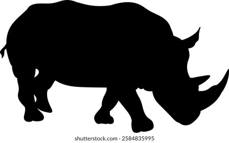 Rhinoceros silhouette on white background vector