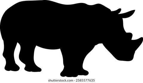 Rhinoceros silhouette on white background vector