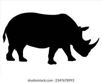 Rhinoceros silhouette vector art wild animal