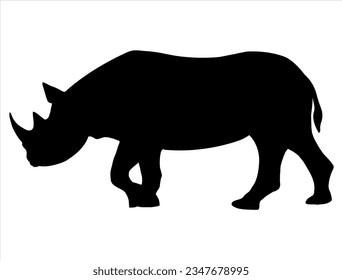 Rhinoceros silhouette vector art wild animal